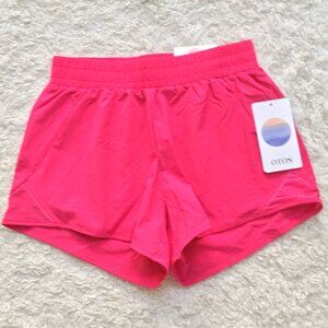 OTOS Activewear Women's Race Running Shorts 2 in One High Rise Hot Pink Various
